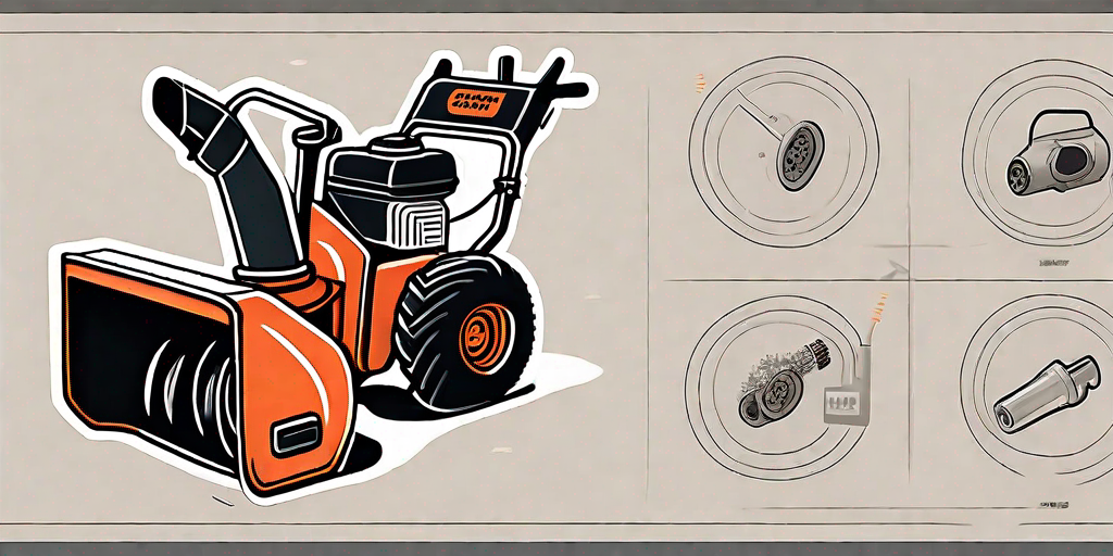 A husqvarna snow blower with a few visual indicators of common problems
